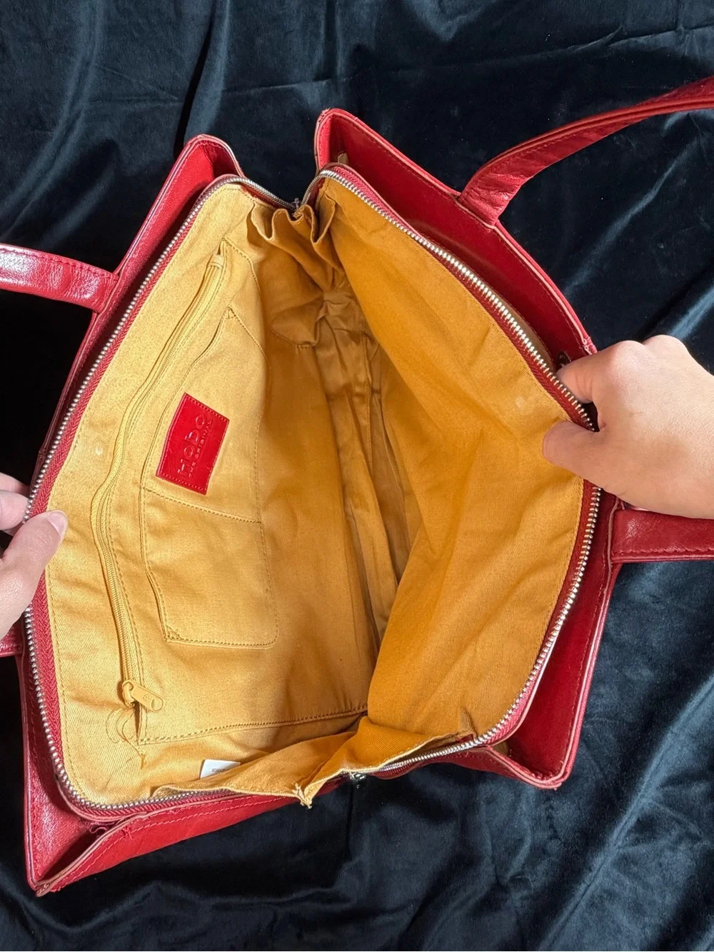 HOBO Red Leather Tote Laptop Bag